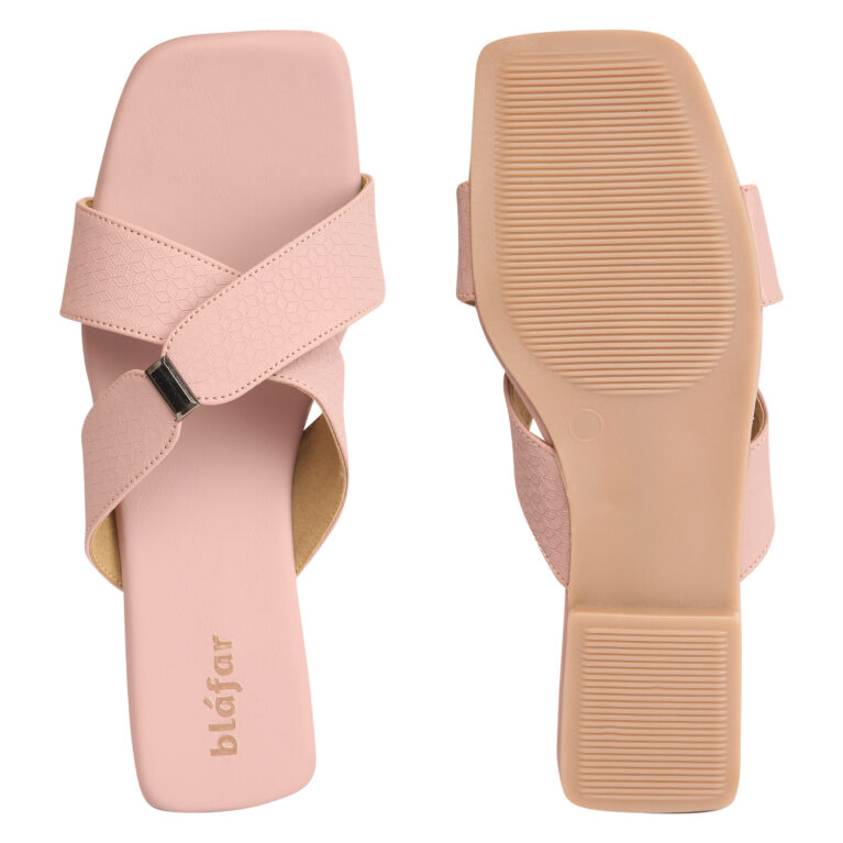 Pink Blafar Cross Comfort Flat Sandals