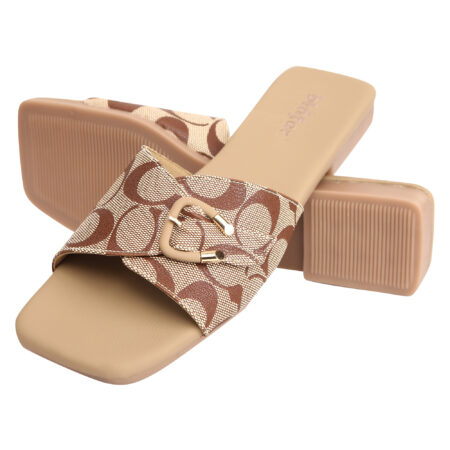 Brown Blafar Luxe Buckle Comfort Flat Sandals