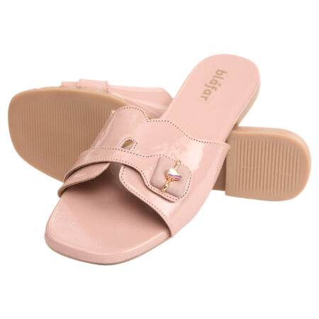 Pink Blafar Elegance Buckle Comfort Flat Sandals