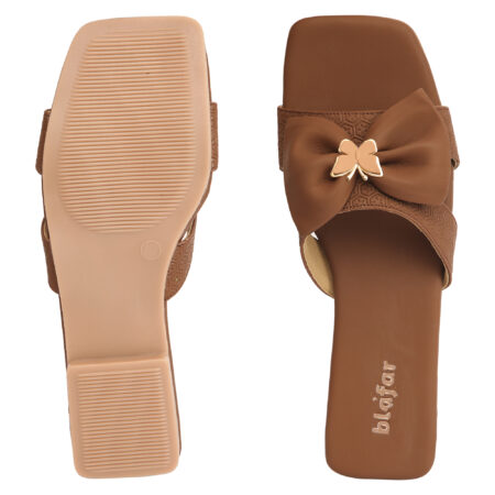 Brown Blafar Bella Bow Comfort Flat Sandals