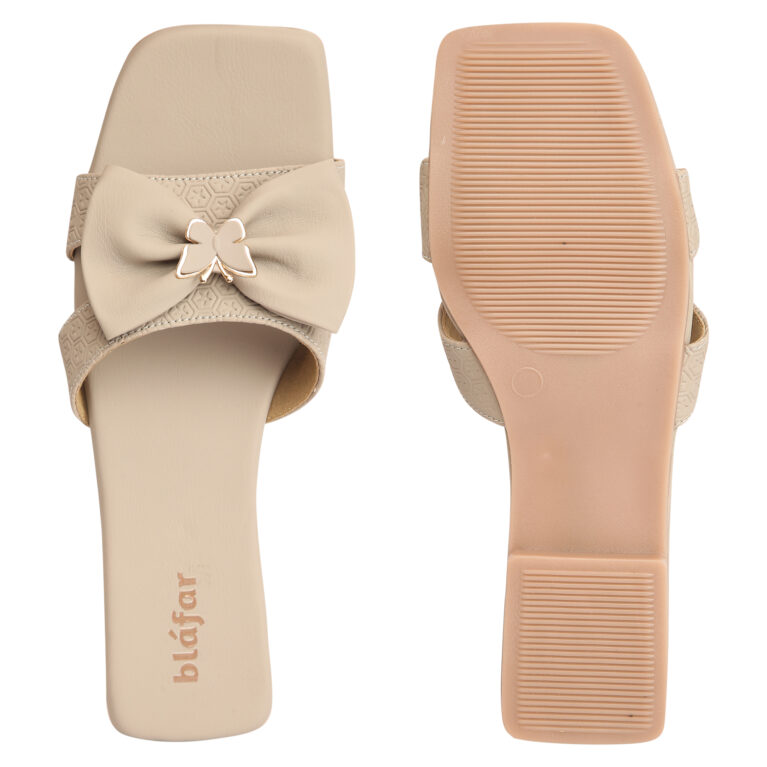 Beige Blafar Bella Bow Comfort Flat Sandals