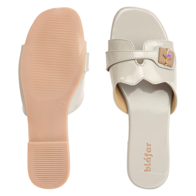 Grey Blafar Elegance Buckle Comfort Flat Sandals